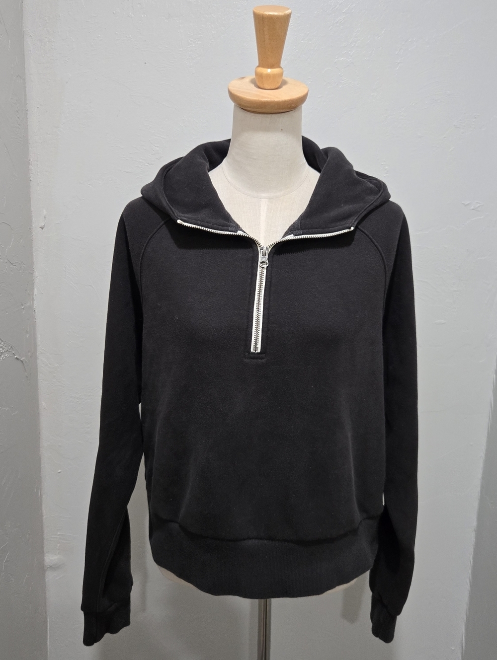 Vuori Black Half-Zip Hooded Sweatshirt